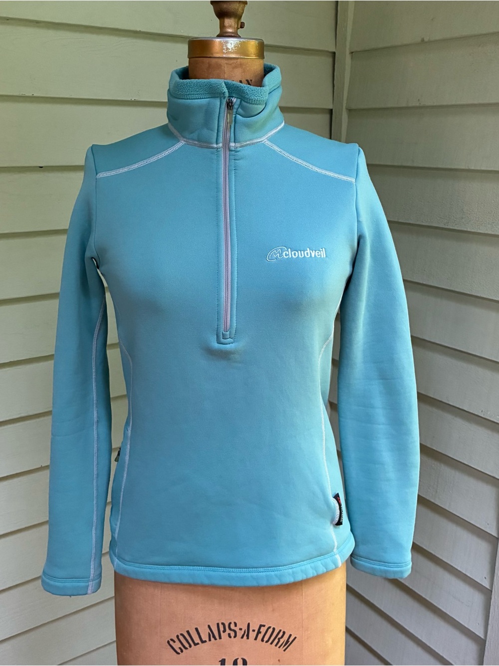 Cloudveil Women's Blue Half-Zip Polartec Fleece Heavyweight Base-layer Pullover